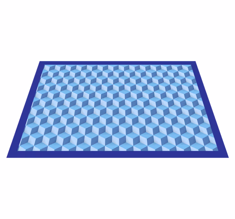 Tapis vinyles géométriques bleu cubique 3d - TenStickers