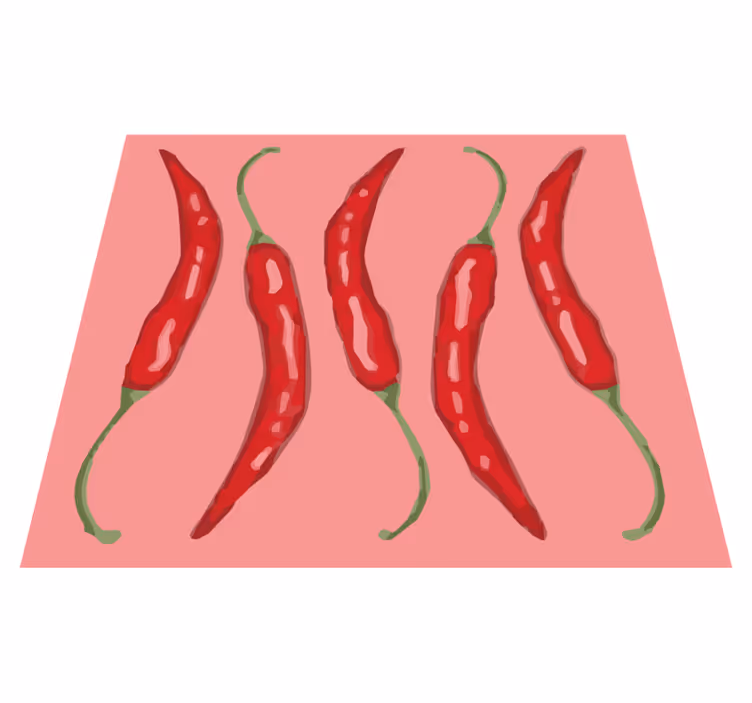 Tapis vinyle cuisine piments rouges - TenStickers