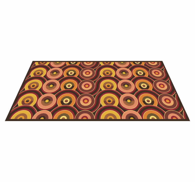 Tapis vinyle rétro cernes bruns vibrants - TenStickers