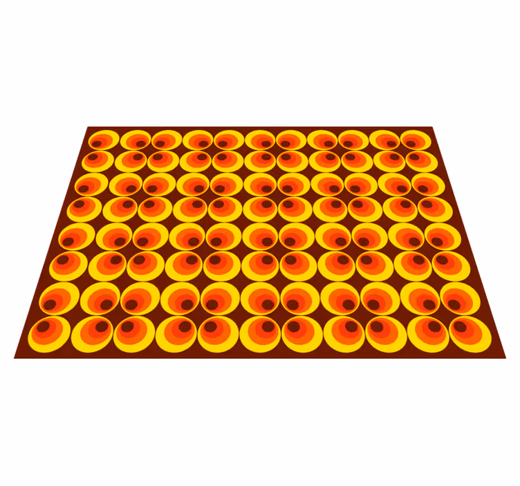 Tapis vinyle texture motifs ronds vibrants - TenStickers