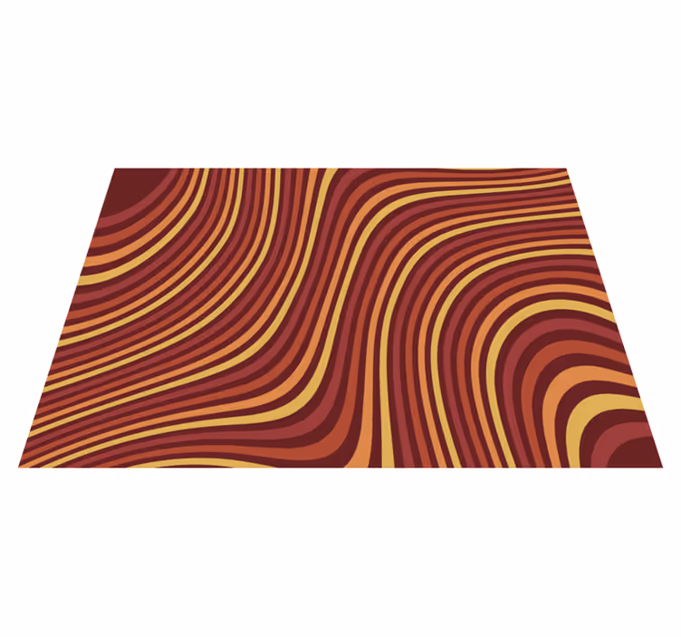 Tapis vinyle rétro en vagues colorées - TenStickers