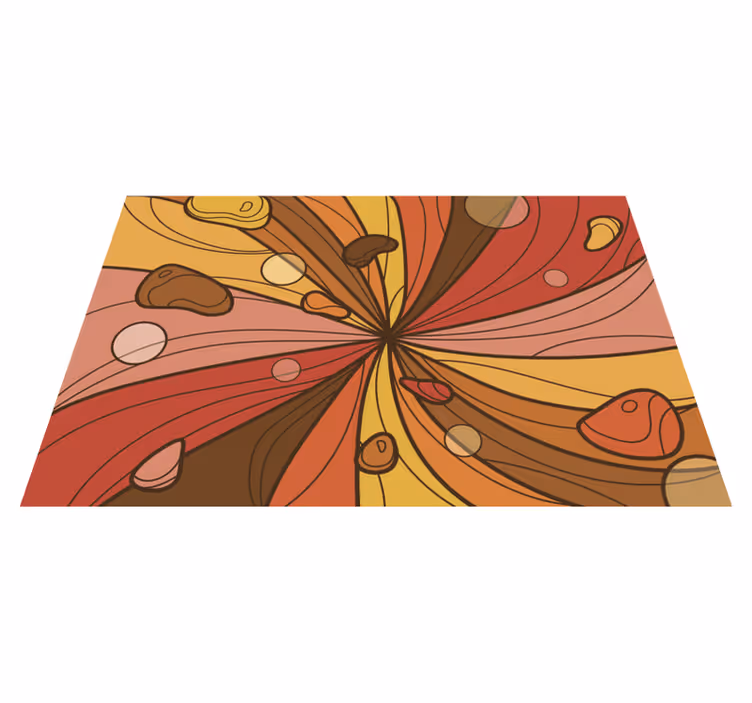 Tapis vinyle rétro fleur tourbillonnante - TenStickers