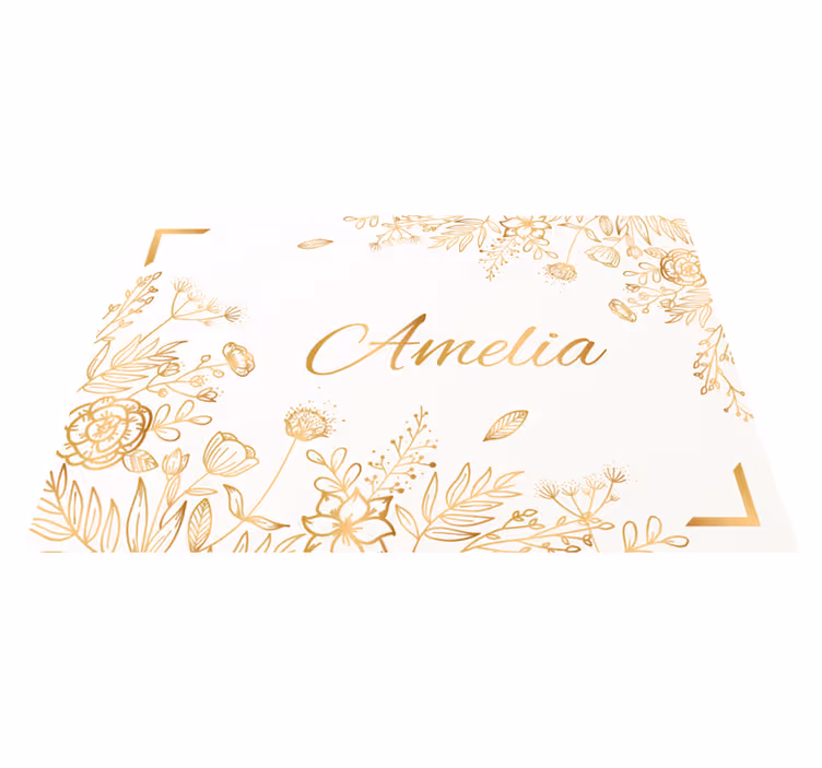 Tapis vinyle personnalisé accueil floral sur mesure - TenStickers
