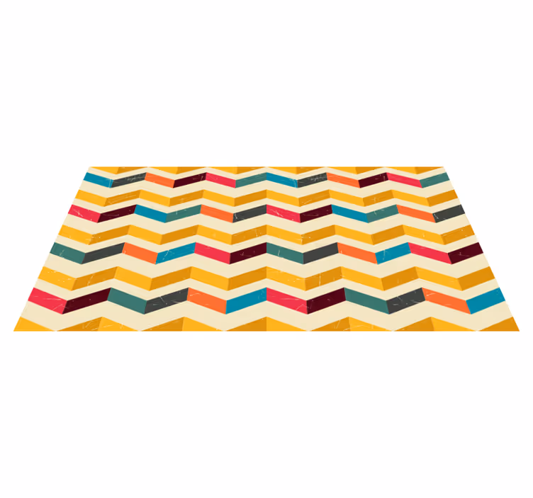 Tapis vinyles géométriques éclat de couleurs à chevrons - TenStickers