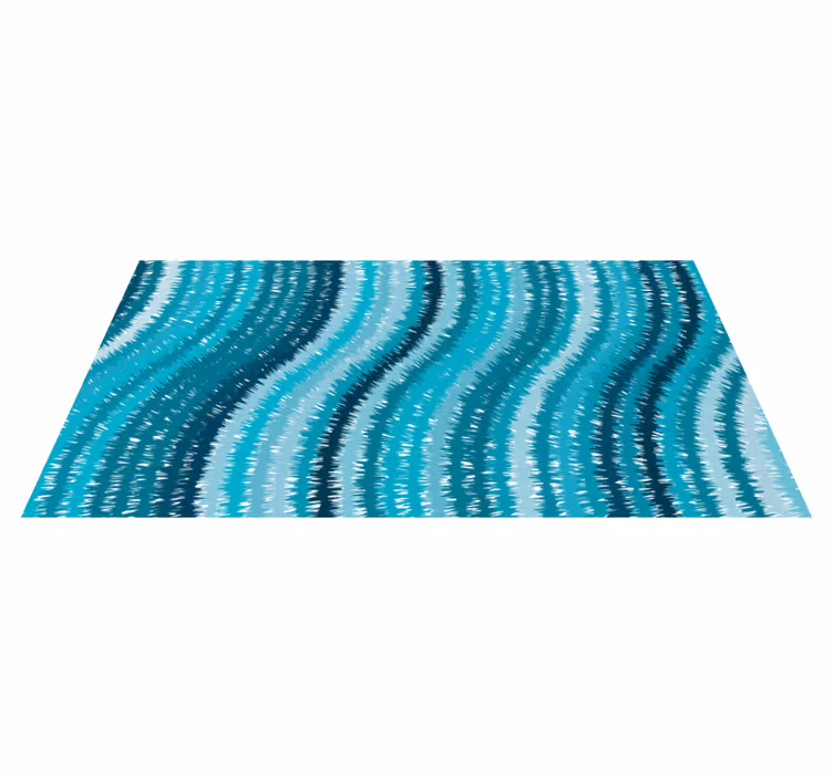 Tapis vinyle textures aqua ondulé - TenStickers