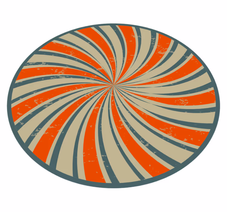 Tapis vinyle rétro conception en spirale tourbillonnante - TenStickers