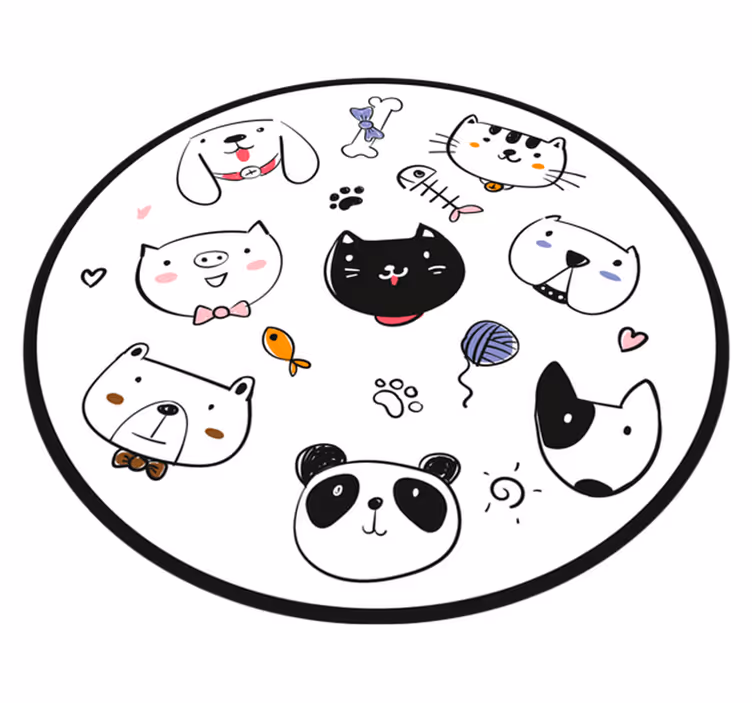Tapis vinyle chambre bébé expressions de créatures adorables - TenStickers