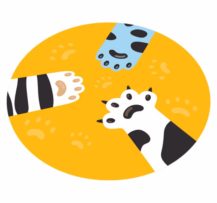 Tapis vinyle animal empreintes de pattes de chats - TenStickers