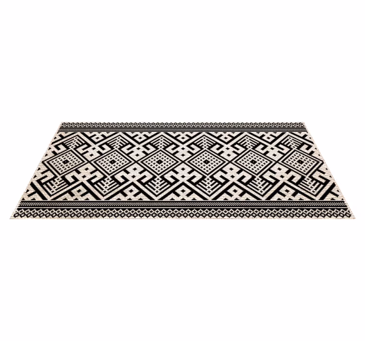 Tapis vinyles géométriques design noir et blanc - TenStickers