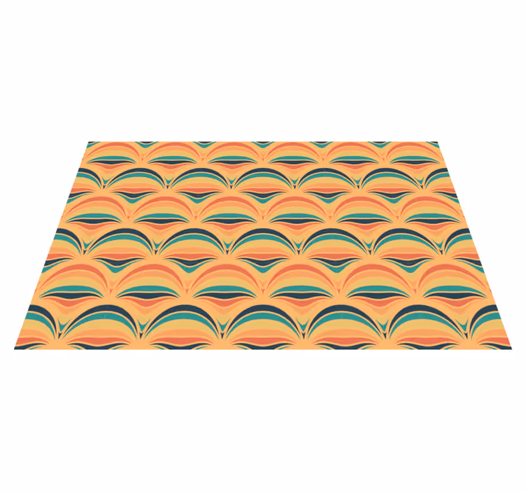 Tapis vinyle rétro motifs de vagues colorés - TenStickers