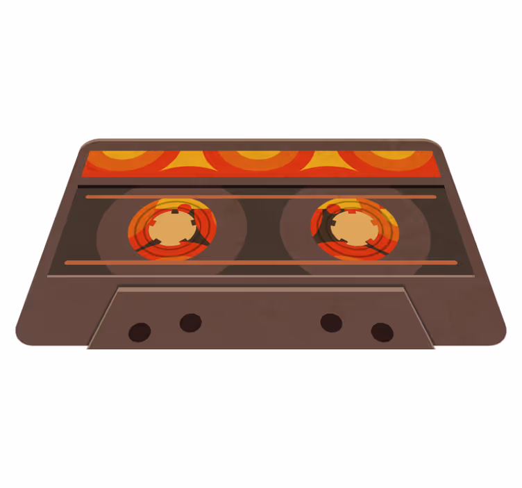 Tapis vinyle design moderne illustration de cassette rétro - TenStickers