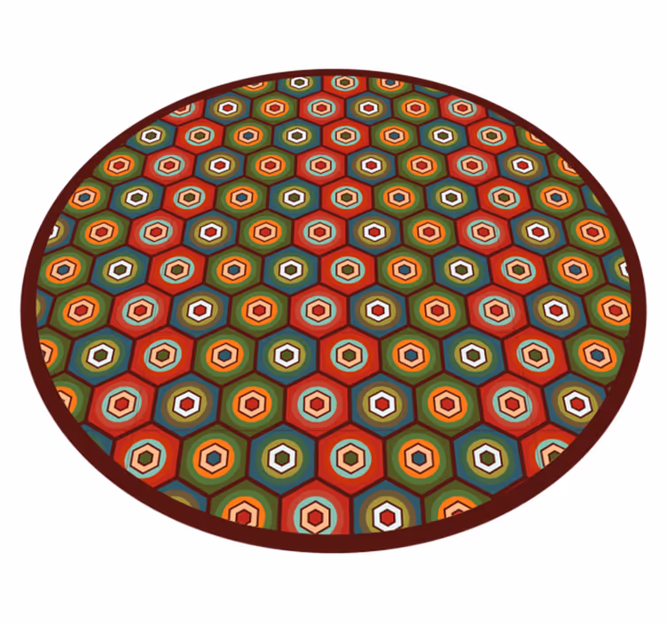 Tapis vinyles géométriques motif de couleur hexagonal - TenStickers