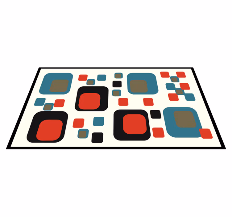 Tapis vinyles géométriques carrés abstraits colorés - TenStickers