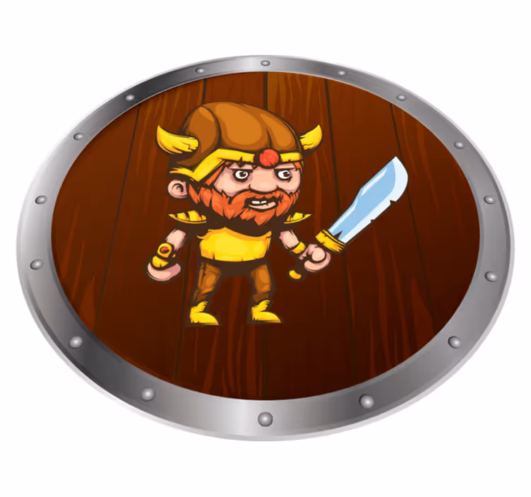 Tapis vinyle autres tapis guerrier viking sur fond marron - TenStickers