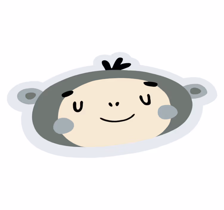 Tapis vinyle chambre bébé visage de singe nordique - TenStickers