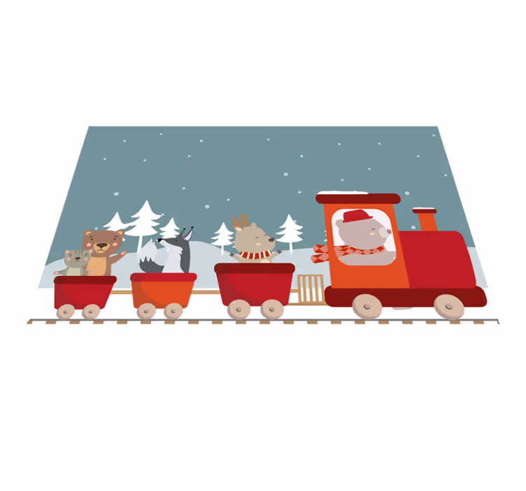Tapis vinyle autres tapis aventure en train animalier - TenStickers