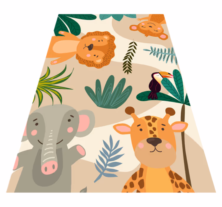 Tapis vinyle chambre bébé amis de la jungle du safari - TenStickers