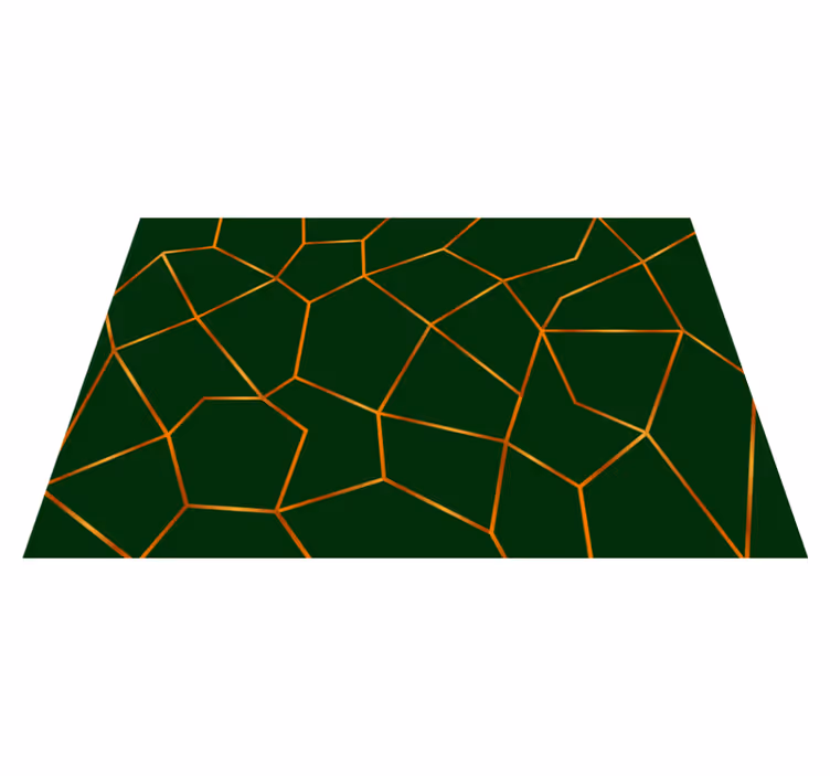 Tapis vinyle marbre motif géométrique vert - TenStickers