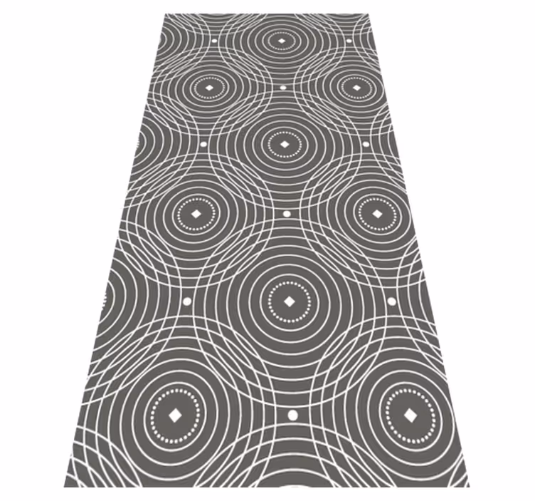 Tapis vinyles géométriques rayures à motifs circulaires - TenStickers