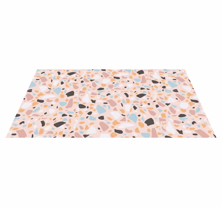 Tapis vinyle marbre nuances à motifs terrazzo - TenStickers