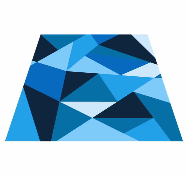 Tapis vinyles géométriques motifs bleus triangulaires - TenStickers