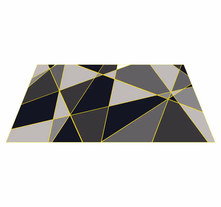 Tapis vinyles géométriques lignes triangulaires grises - TenStickers