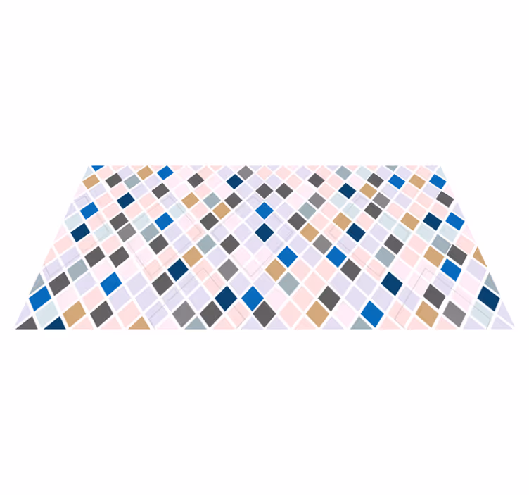Tapis vinyle carreaux de ciment motif en diamant - TenStickers