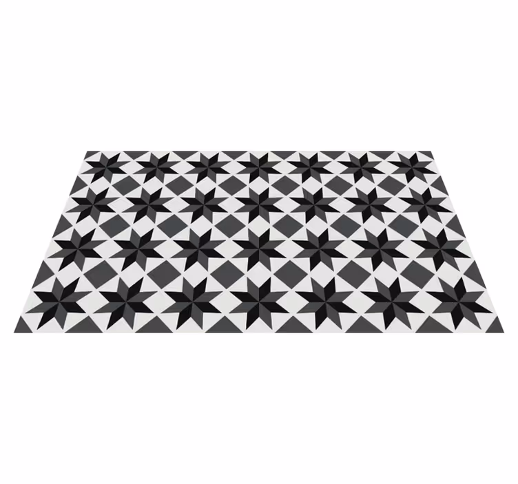Tapis vinyle cuisine motif étoiles noires - TenStickers
