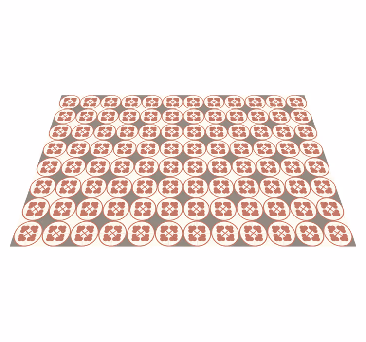 Tapis vinyle marbre carreaux à motifs circulaires - TenStickers
