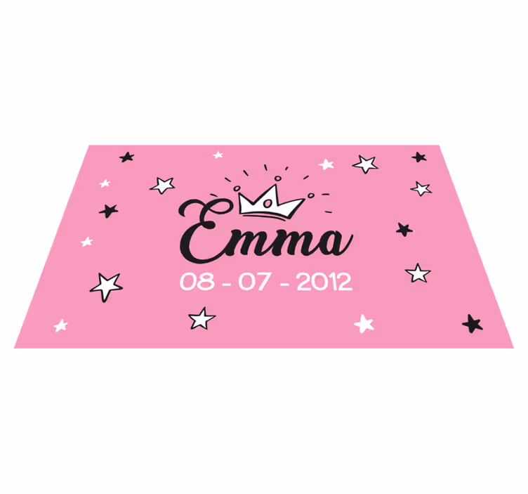 Tapis vinyle autres tapis motif rose avec nom - TenStickers