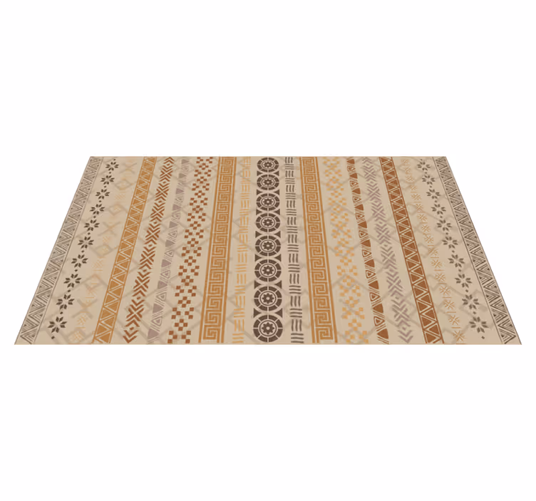 Tapis vinyle cuisine géométrique terreux - TenStickers