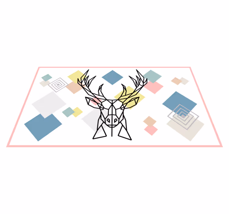 Tapis vinyles géométriques cerf en origami - TenStickers