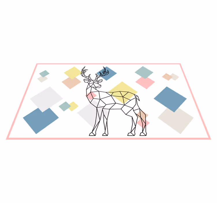 Tapis vinyle animal cerf polygonal - TenStickers