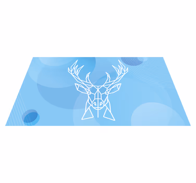 Tapis vinyle animal tête de cerf géométrique - TenStickers