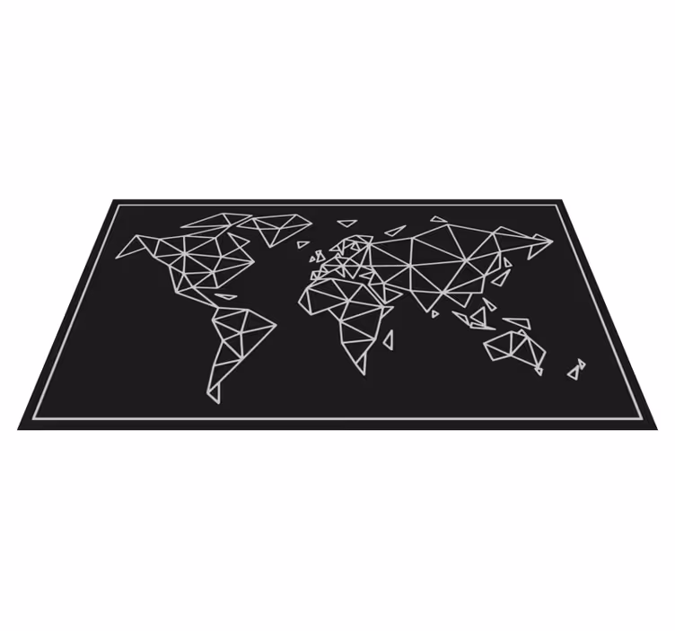 Tapis vinyle carte du monde illustration géométrique - TenStickers
