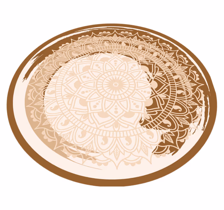 Tapis vinyle mandala motif beige gracieux - TenStickers