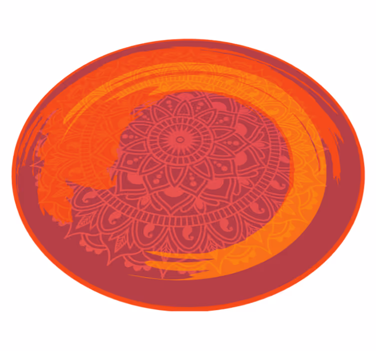 Tapis vinyle mandala motif rayonnant rouge - TenStickers