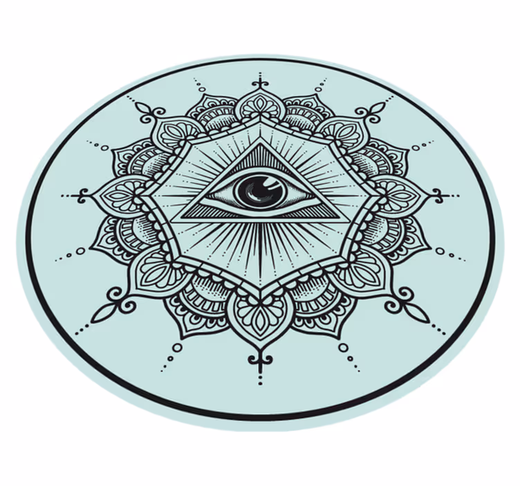 Tapis vinyle mandala œil qui voit tout - TenStickers