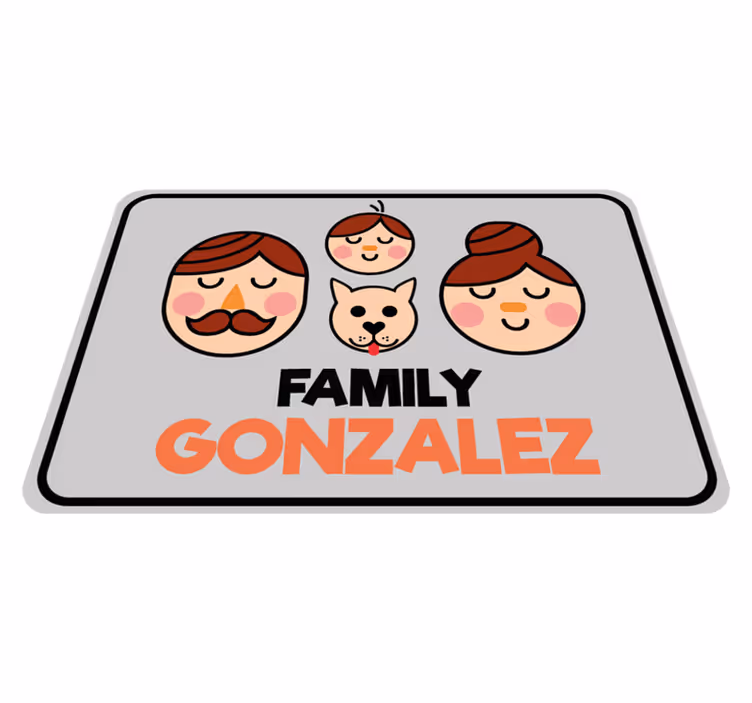 Tapis vinyle personnalisé illustration familiale sur mesure - TenStickers