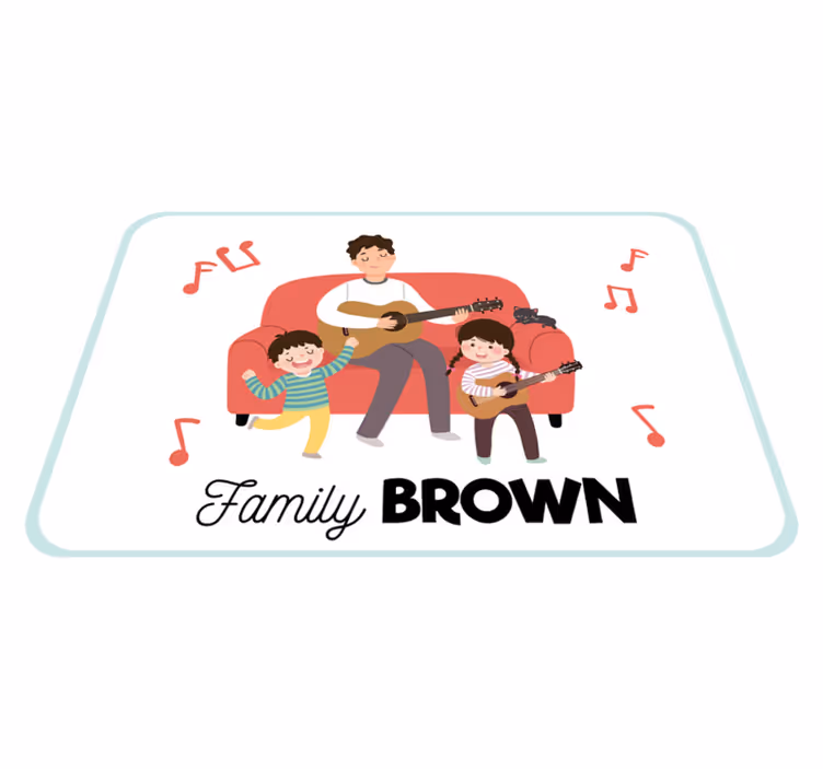Tapis vinyle entrée nom de famille musical - TenStickers