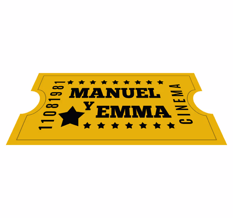 Tapis vinyle personnalisé billet de cinéma pour couple - TenStickers