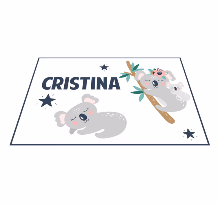 Tapis vinyle personnalisé plaisir en famille avec les koalas - TenStickers