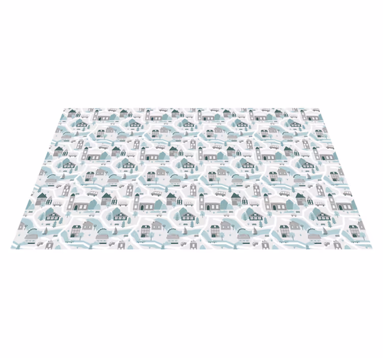 Tapis vinyle autouroute charmante scène de village - TenStickers