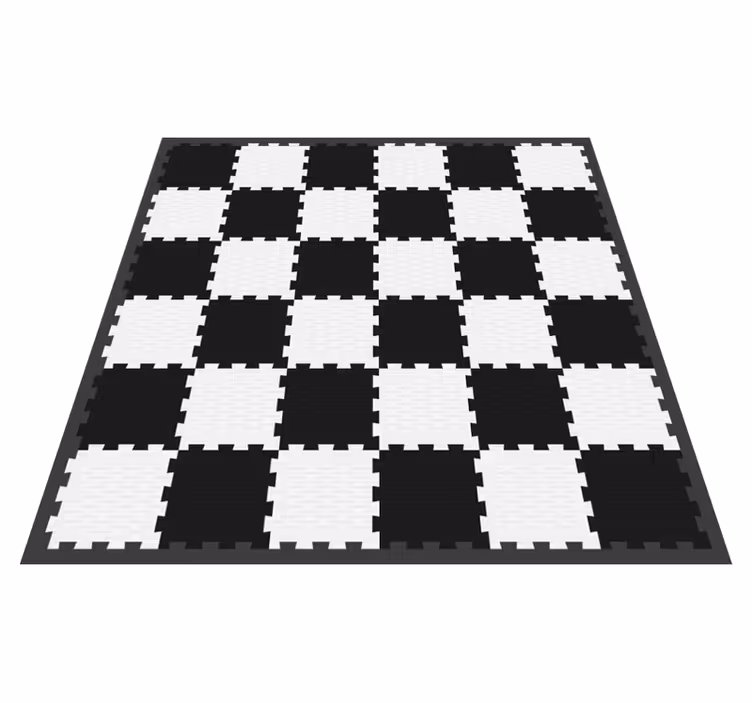 Tapis vinyles géométriques conception en damier - TenStickers