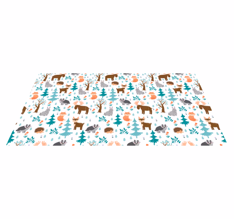 Tapis vinyle chambre bébé créatures fantaisistes de la forêt - TenStickers