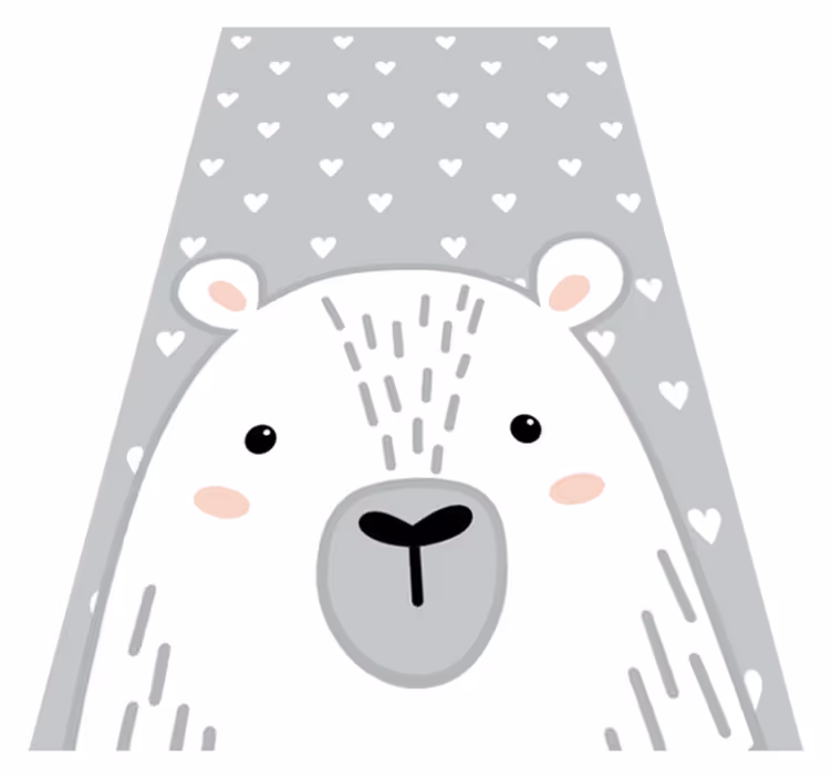 Tapis vinyle chambre bébé petit ours gris - TenStickers
