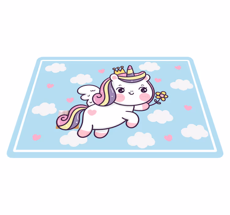 Tapis vinyle pour enfants fantaisie de licorne mignonne - TenStickers