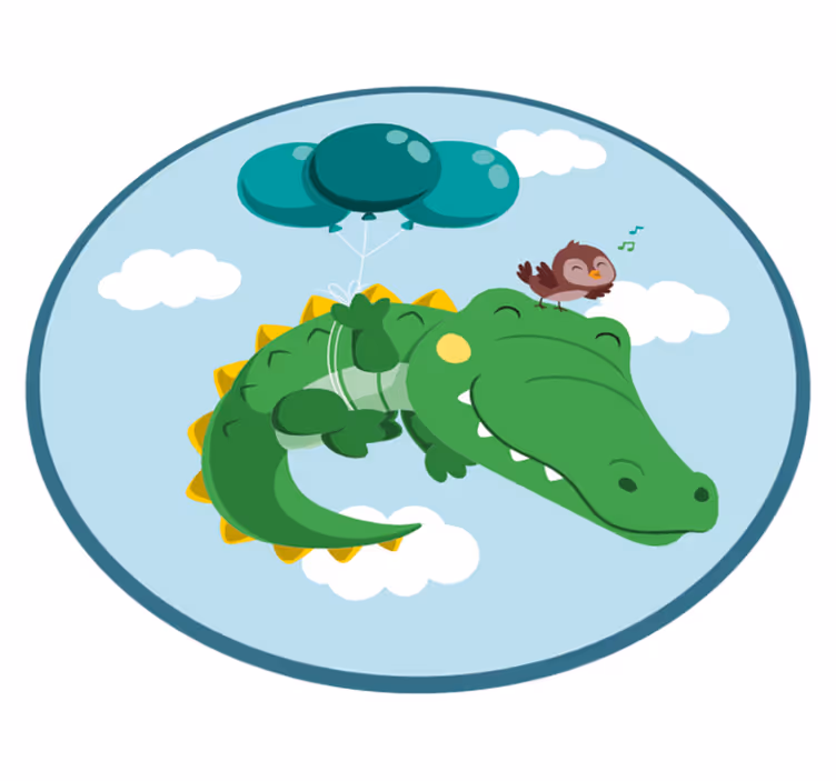 Tapis vinyle chambre bébé joyeuse aventure des crocodiles - TenStickers