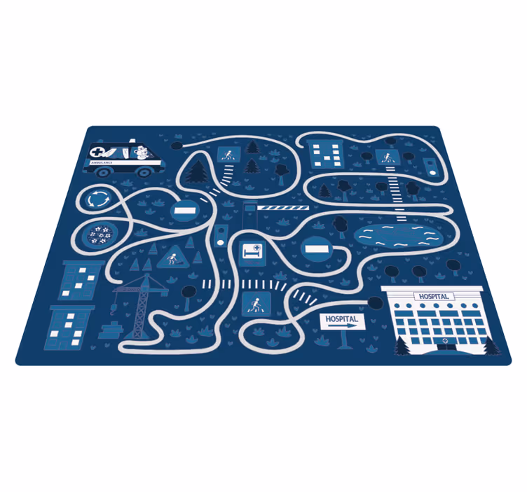 Tapis vinyle autouroute carte bleue de la ville - TenStickers