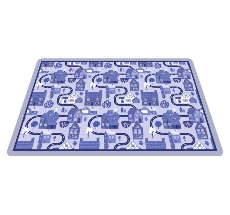 Tapis vinyle autouroute conception de paysage urbain bleu - TenStickers